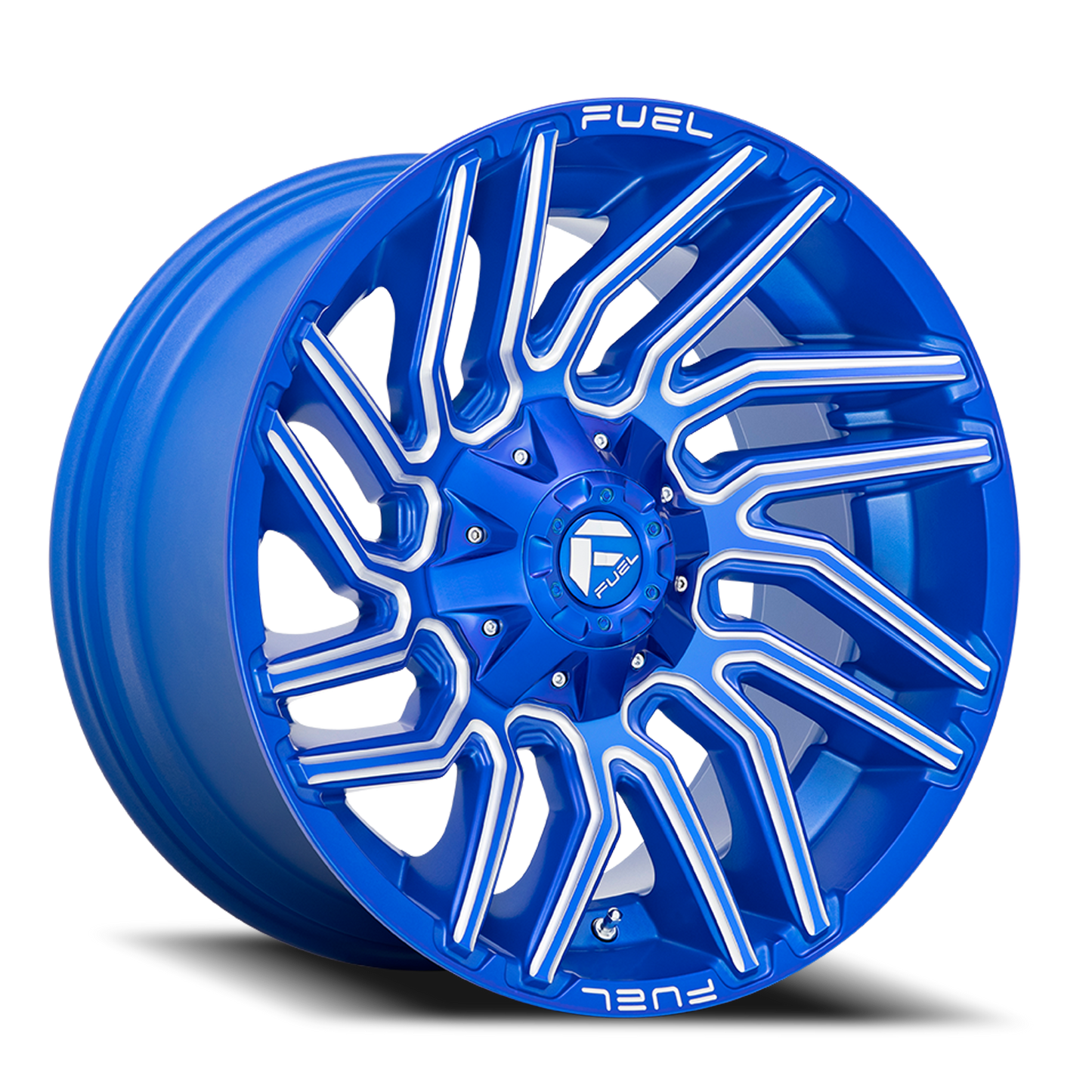 Aluminum Wheels 20X10 Typhoon D774 8 On 165.1 Anodized Blue MIlled 125.2 Bore -18 Offset Fuel Off Road Wheels