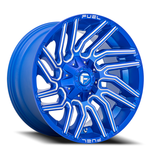 Aluminum Wheels 20X10 Typhoon D774 8 On 165.1 Anodized Blue MIlled 125.2 Bore -18 Offset Fuel Off Road Wheels