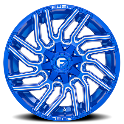 Aluminum Wheels 20X9 Typhoon D774 8 On 165.1 Anodized Blue MIlled 125.2 Bore 1 Offset Fuel Off Road Wheels