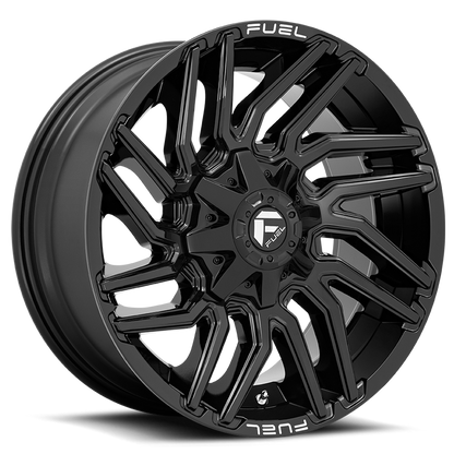Aluminum Wheels 22X12 Typhoon D776 8 On 180 Gloss Black 124.3 Bore -44 Offset Fuel Off Road Wheels