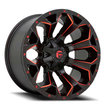 Aluminum Wheels 18X9 Assault D787 5 On 114.3/5 On 127 Matte Black Milled Red Tint 78.1 Bore -12 Offset Fuel Off Road Wheels
