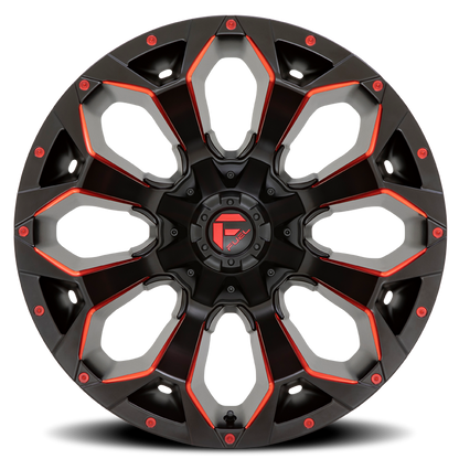 Aluminum Wheels 18X9 Assault D787 5 On 114.3/5 On 127 Matte Black Milled Red Tint 78.1 Bore -12 Offset Fuel Off Road Wheels