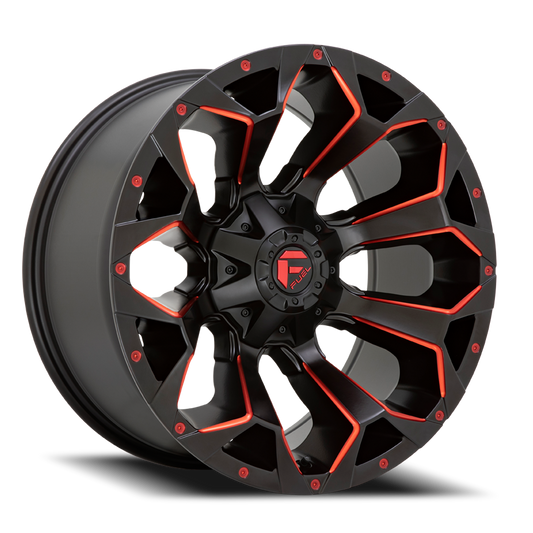 Aluminum Wheels 20X9 Assault D787 8 On 170 Matte Black Milled Red Tint 125.1 Bore 20 Offset Fuel Off Road Wheels