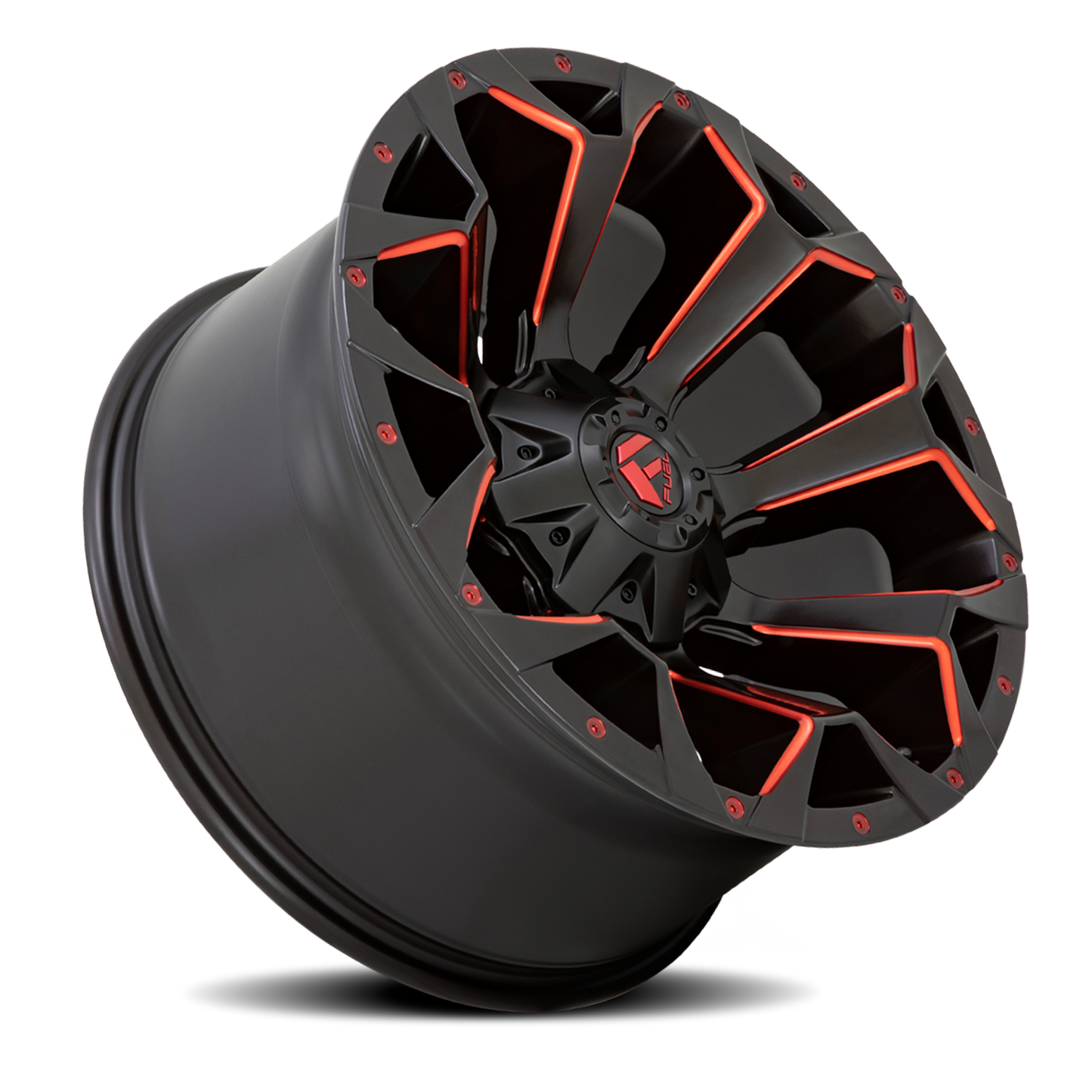 Aluminum Wheels 20X9 Assault D787 5 On 139.7/5 On 150 Matte Black Milled Red Tint 110.1 Bore 1 Offset Fuel Off Road Wheels
