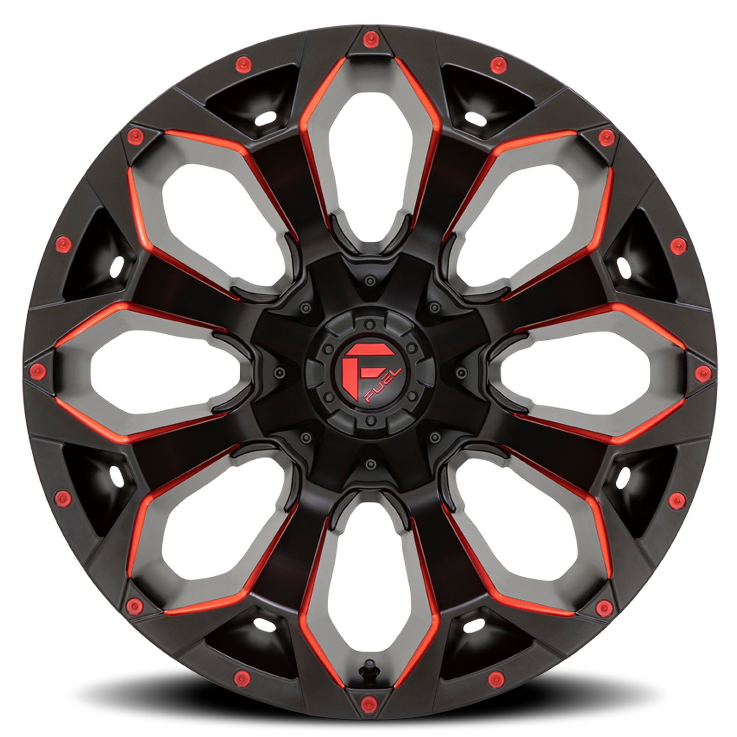 Aluminum Wheels 20X9 Assault D787 5 On 139.7/5 On 150 Matte Black Milled Red Tint 110.1 Bore 20 Offset Fuel Off Road Wheels
