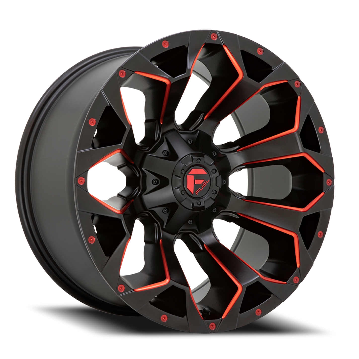 Aluminum Wheels 20X9 Assault D787 8 On 165.1 Matte Black Milled Red Tint 125.1 Bore 20 Offset Fuel Off Road Wheels