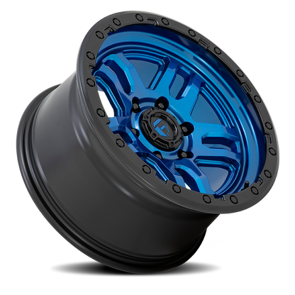 Aluminum Wheels 17X9 AMMO D790 6 On 139.7 Blue W/Black Lip 106.1 Bore -12 Offset Fuel Off Road Wheels