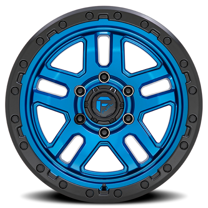 Aluminum Wheels 17X9 AMMO D790 6 On 135 Blue W/Black Lip 87.1 Bore -12 Offset Fuel Off Road Wheels