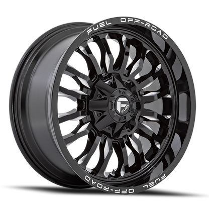Aluminum Wheels 20X10 Arc D795 8 On 170 Gloss Black Milled 125.1 Bore -18 Offset Fuel Off Road Wheels