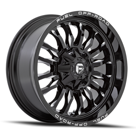Aluminum Wheels 20X10 Arc D795 8 On 180 Gloss Black Milled 124.2 Bore -18 Offset Fuel Off Road Wheels