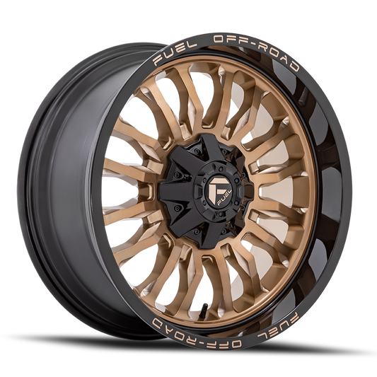 Aluminum Wheels 22X12 Arc D797 8 On 165.1 Platinum Bronze/Black Lip 125.1 Bore -44 Offset Fuel Off Road Wheels