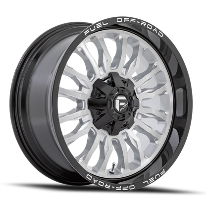 Aluminum Wheels 22X12 Arc D798 8 On 165.1 Silver/Brushed Face-Milled Black Lip 125.1 Bore -44 Offset Fuel Off Road Wheels
