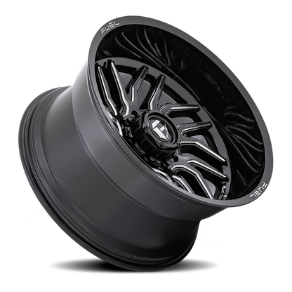 Aluminum Wheels 22X12 Hurricane D807 8 On 180 Gloss Black Milled 124.2 Bore -44 Offset Fuel Off Road Wheels