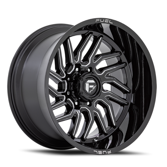 Aluminum Wheels 24X12 Hurricane D807 5 On 150 Gloss Black Milled 110.1 Bore -44 Offset Fuel Off Road Wheels