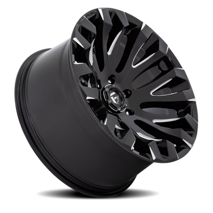 Aluminum Wheels 20X9 Quake D828 8 On 165.1 Gloss Black Milled 125.1 Bore 1 Offset Fuel Off Road Wheels