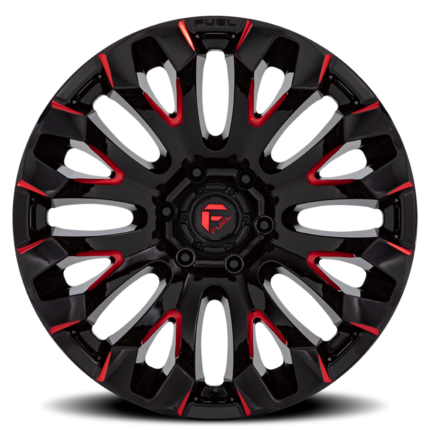 Aluminum Wheels 20X10 Quake D829 8 On 170 Gloss Black Milled Red 125.1 Bore -18 Offset Fuel Off Road Wheels