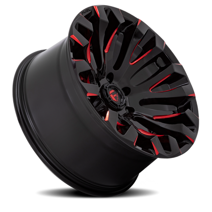 Aluminum Wheels 20X10 Quake D829 6 On 139.7 Gloss Black Milled Red 106.1 Bore -18 Offset Fuel Off Road Wheels
