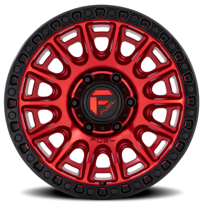 Aluminum Wheels 17X9 Cycle D834 5 On 127 Candy Red/Black Ring 71.5 Bore 1 Offset Fuel Off Road Wheels