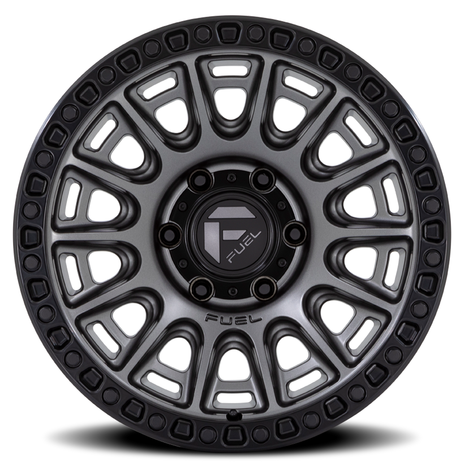 Aluminum Wheels 20X9 Cycle D835 6 On 139.7 Gunmetal Gray/Black Ring 106.1 Bore 1 Offset 34.2 Lbs Fuel Off Road Wheels