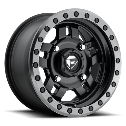 Aluminum Wheels 14X7 Anza UTV D917 4 On 156 Matte Black Beadlock 132 Bore 13 Offset 5 Spoke Fuel Off Road Wheels