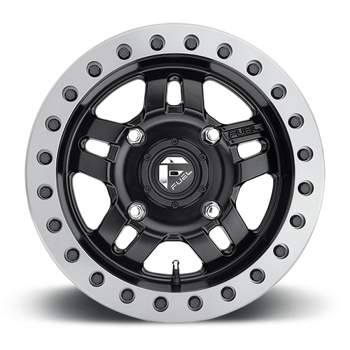 Aluminum Wheels 14X7 Anza UTV D917 4 On 136 Matte Black Beadlock 110.2 Bore 38 Offset 5 Spoke Fuel Off Road Wheels