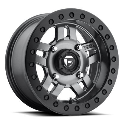 Aluminum Wheels 15X7 Anza UTV D918 4 On 136 Matt Anthracite Gray Beadlock 110.2 Bore 38 Offset 5 Spoke Fuel Off Road Wheels