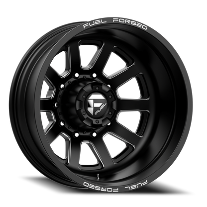 Dually Wheels 20X8.25 FF09D Dually DE09 BK 8 On 200 Matte Black Milled 142.2 Bore -202 Offset Outer Dually Fuel Off Road Wheels