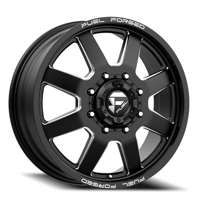 Dually Wheels 20X8.25 FF09D Dually DE09 BK 8 On 210 Matte Black Milled 154.3 Bore 105 Offset Front Dually Fuel Off Road Wheels