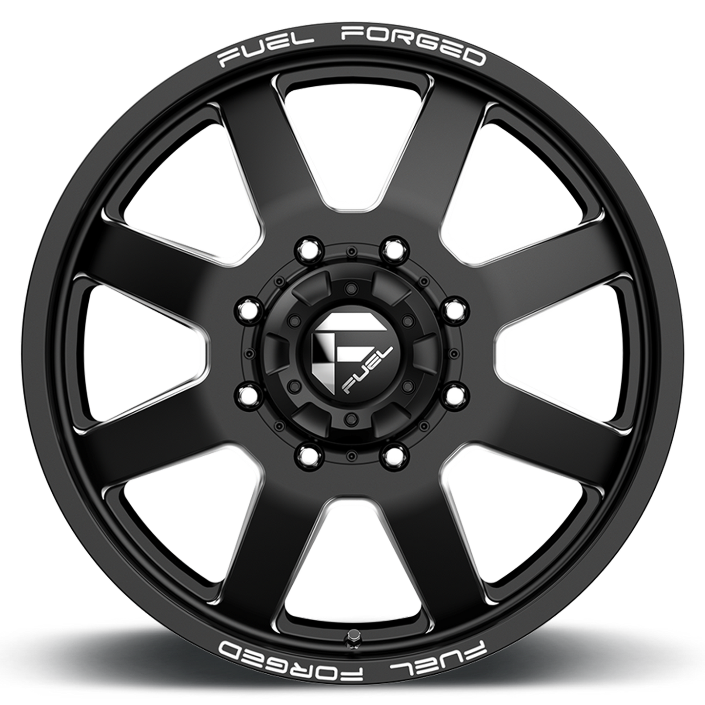 Dually Wheels 20X8.25 FF09D Dually DE09 BK 8 On 210 Matte Black Milled 154.3 Bore 105 Offset Front Dually Fuel Off Road Wheels
