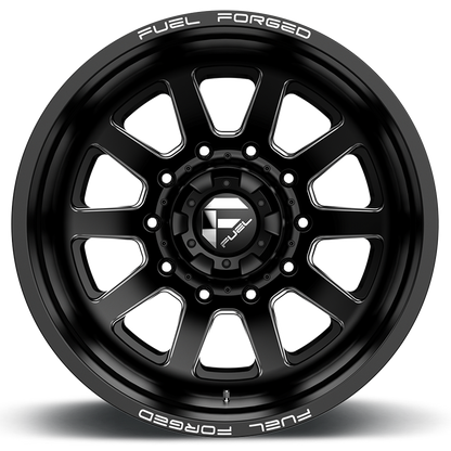 Dually Wheels 20X8.25 FF09D Dually DE09 BK 10 On 225 Matte Black Milled 170.1 Bore -202 Offset Outer Dually Fuel Off Road Wheels