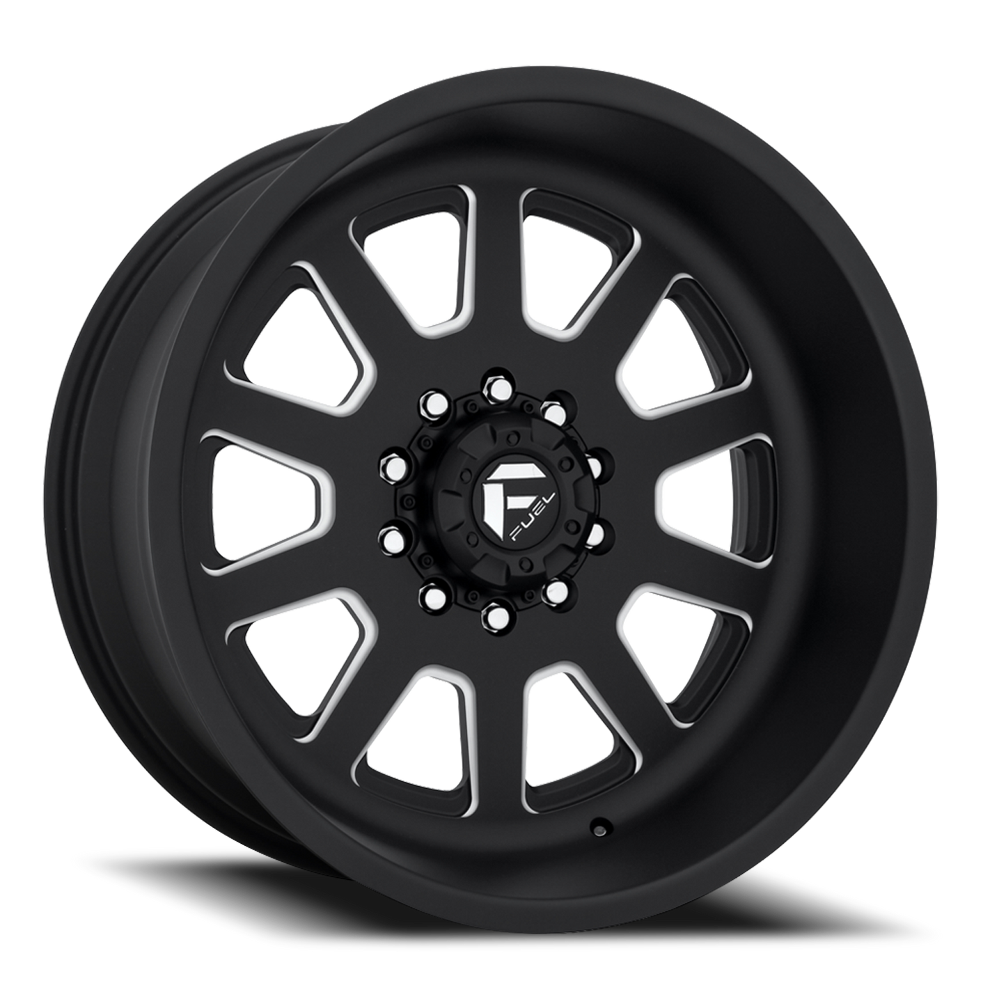 Dually Wheels 22X12 FF09D Dually DE09 Super Single BK 8 On 170 Matte Black Milled 125.1 Bore -50 Offset Front Dually Fuel Off Road Wheels