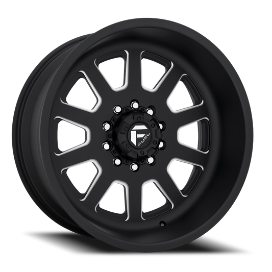 Dually Wheels 22X12 FF09D Dually DE09 Super Single BK 8 On 170 Matte Black Milled 125.1 Bore -50 Offset Front Dually Fuel Off Road Wheels