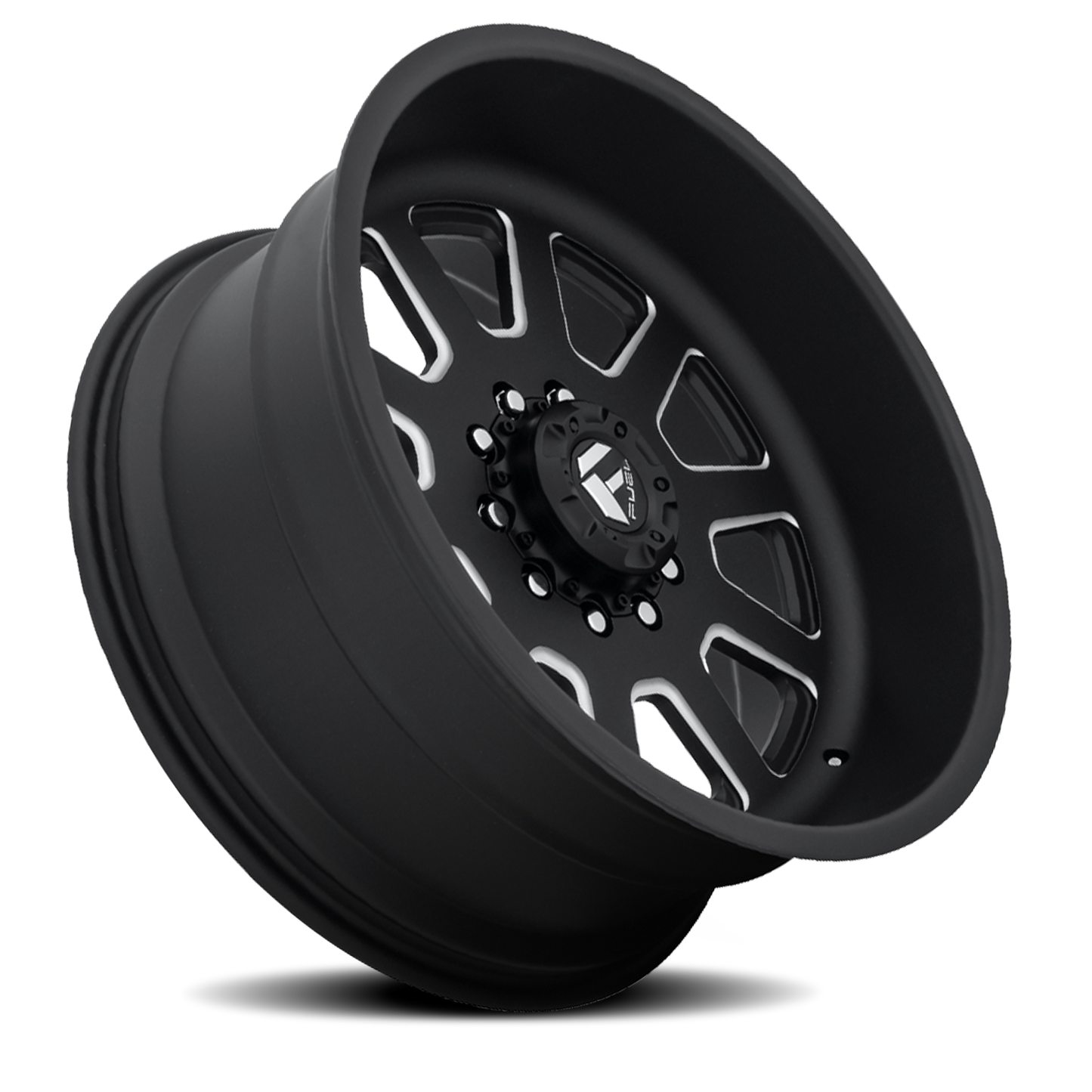 Dually Wheels 22X12 FF09D Dually DE09 Super Single BK 8 On 180 Matte Black Milled 124.3 Bore -50 Offset Front Dually Fuel Off Road Wheels