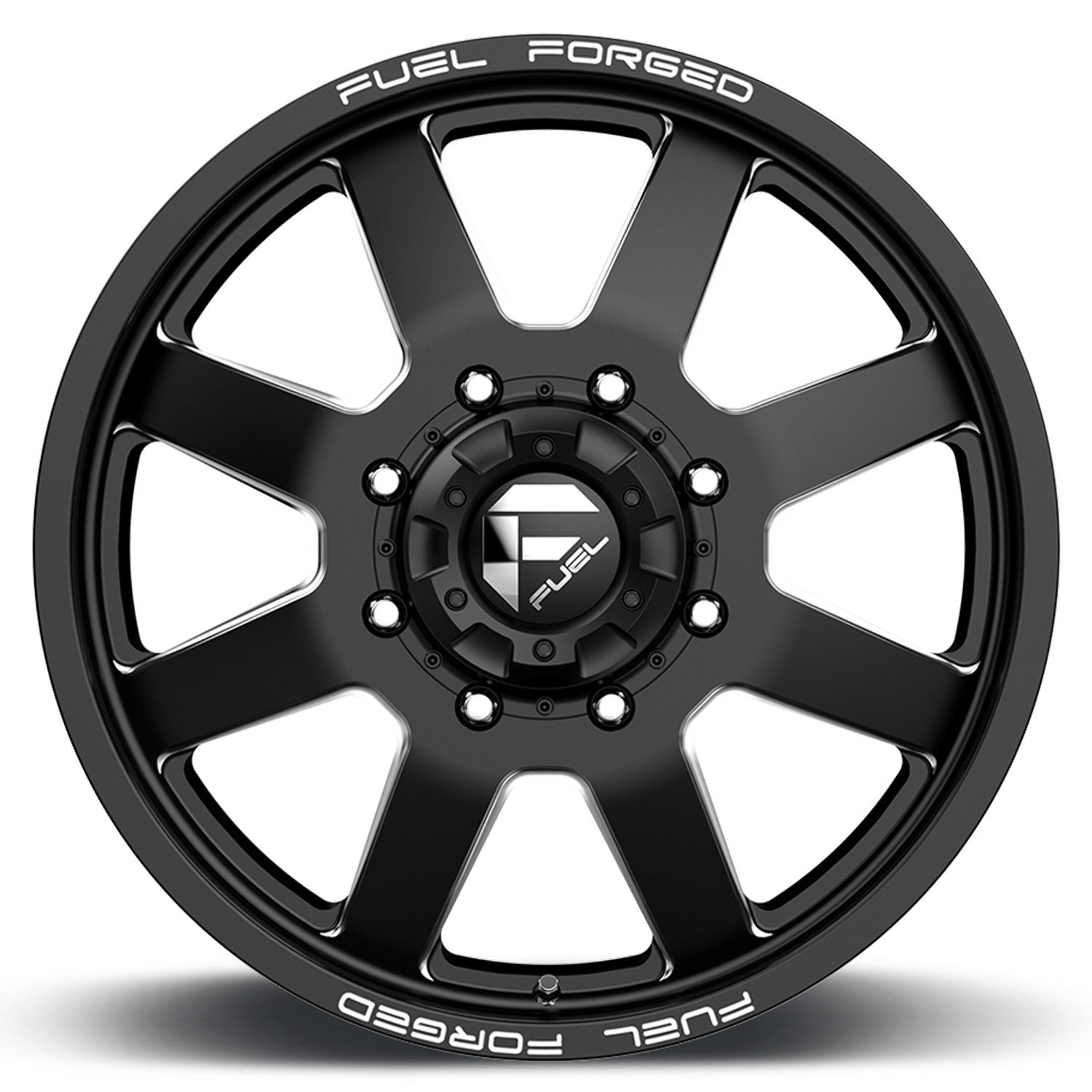 Dually Wheels 22X8.5 FF09D Dually DE09 BK 8 On 200 Matte Black Milled 142.2 Bore 105 Offset Front Dually Fuel Off Road Wheels