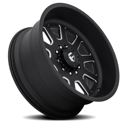 Dually Wheels 24X12 FF09D Dually DE09 Super Single BK 8 On 180 Matte Black Milled 124.3 Bore -50 Offset Front Dually Fuel Off Road Wheels