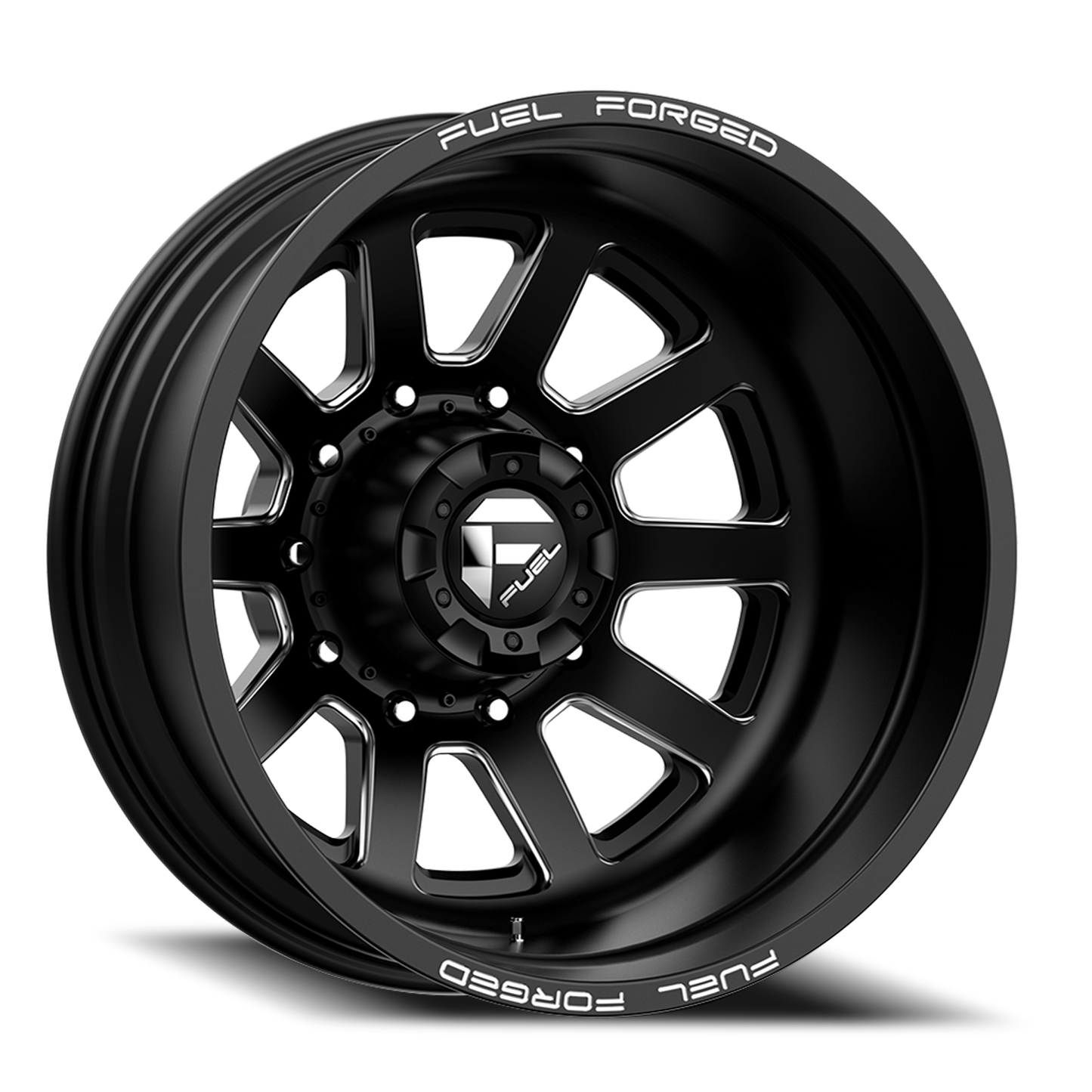 Dually Wheels 24X8.25 FF09D Dually DE09 BK 8 On 200 Matte Black Milled 142.2 Bore -225 Offset Outer Dually Fuel Off Road Wheels
