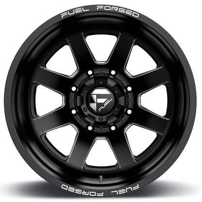 Dually Wheels 24X8.25 FF09D Dually DE09 BK 8 On 210 Matte Black Milled 154.3 Bore -246 Offset Outer Dually Fuel Off Road Wheels