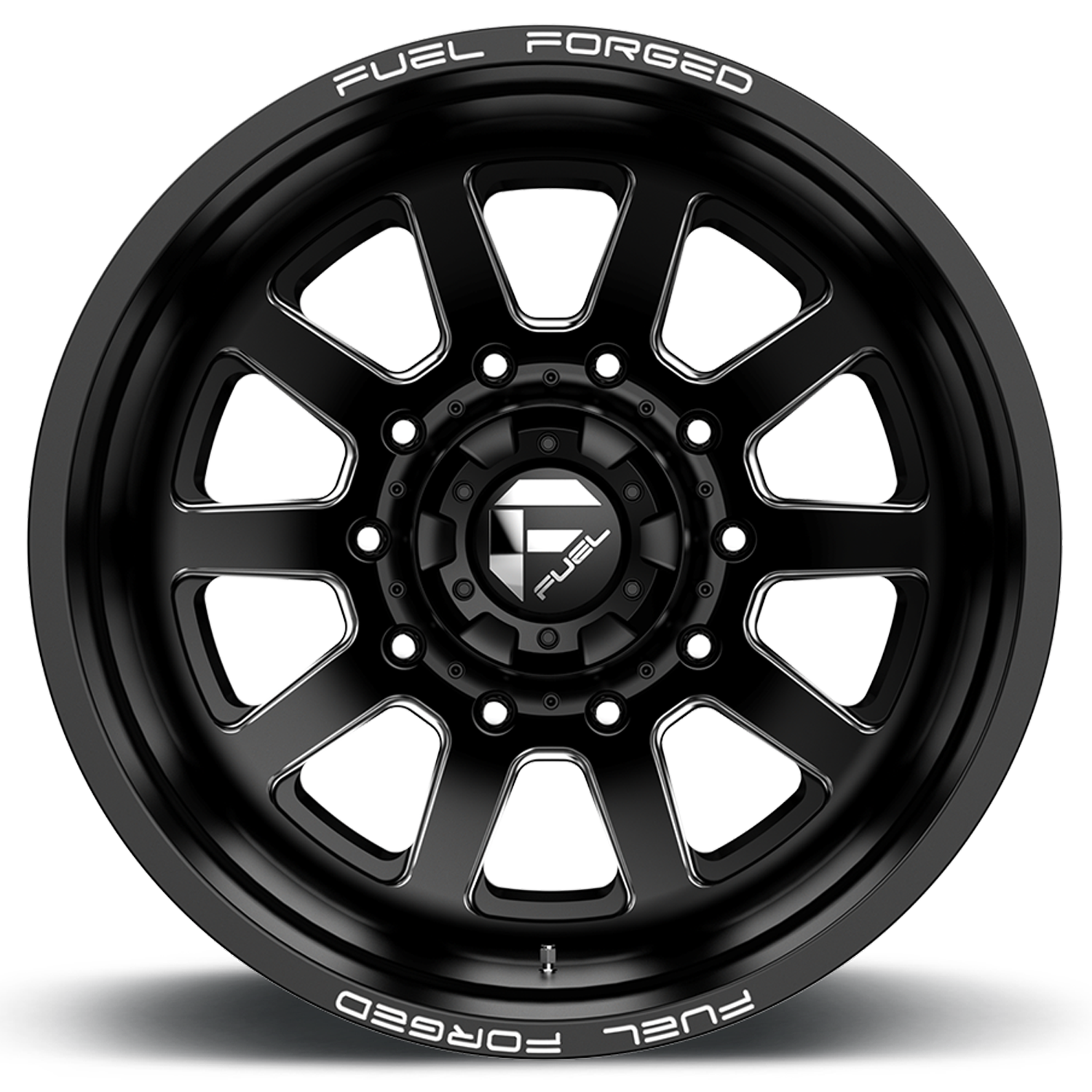 Dually Wheels 24X8.25 FF09D Dually DE09 BK 10 On 225 Matte Black Milled 170.1 Bore -200 Offset Outer Dually Fuel Off Road Wheels