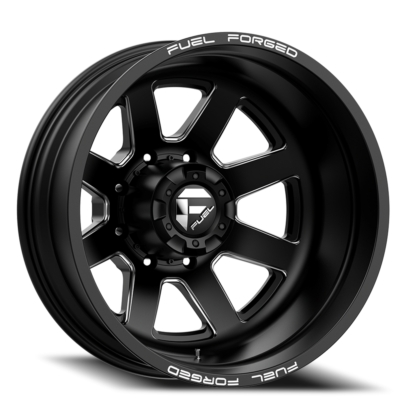 Dually Wheels 24X8.25 FF09D Dually DE09 BK 10 On 225 Matte Black Milled 170.1 Bore -225 Offset Outer Dually Fuel Off Road Wheels