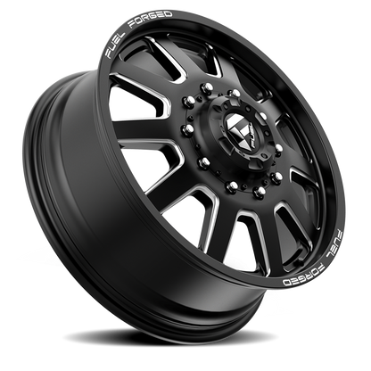 Dually Wheels 24X8.25 FF09D Dually DE09 BK 10 On 225 Matte Black Milled 170.1 Bore 105 Offset Front Dually Fuel Off Road Wheels