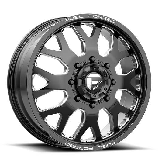 Dually Wheels 20X8.25 FF19D Dually DE19 BK 8 On 200 Gloss Black Milled 142.2 Bore 105 Offset Front Dually Fuel Off Road Wheels