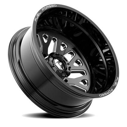 Dually Wheels 22X8.5 FF19D Dually DE19 BK 8 On 200 Gloss Black Milled 142.2 Bore -202 Offset Outer Dually Fuel Off Road Wheels
