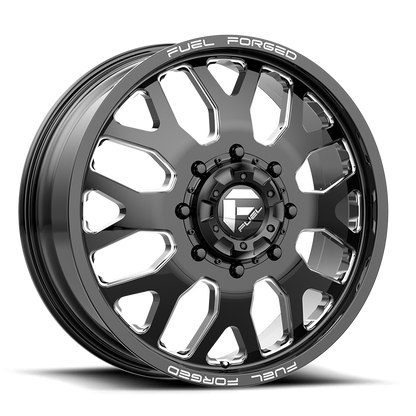 Dually Wheels 22X8.5 FF19D Dually DE19 BK 10 On 225 Gloss Black Milled 170.1 Bore 105 Offset Front Dually Fuel Off Road Wheels