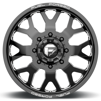 Dually Wheels 24X8.25 FF19D Dually DE19 BK 8 On 200 Gloss Black Milled 142.2 Bore 105 Offset Front Dually Fuel Off Road Wheels