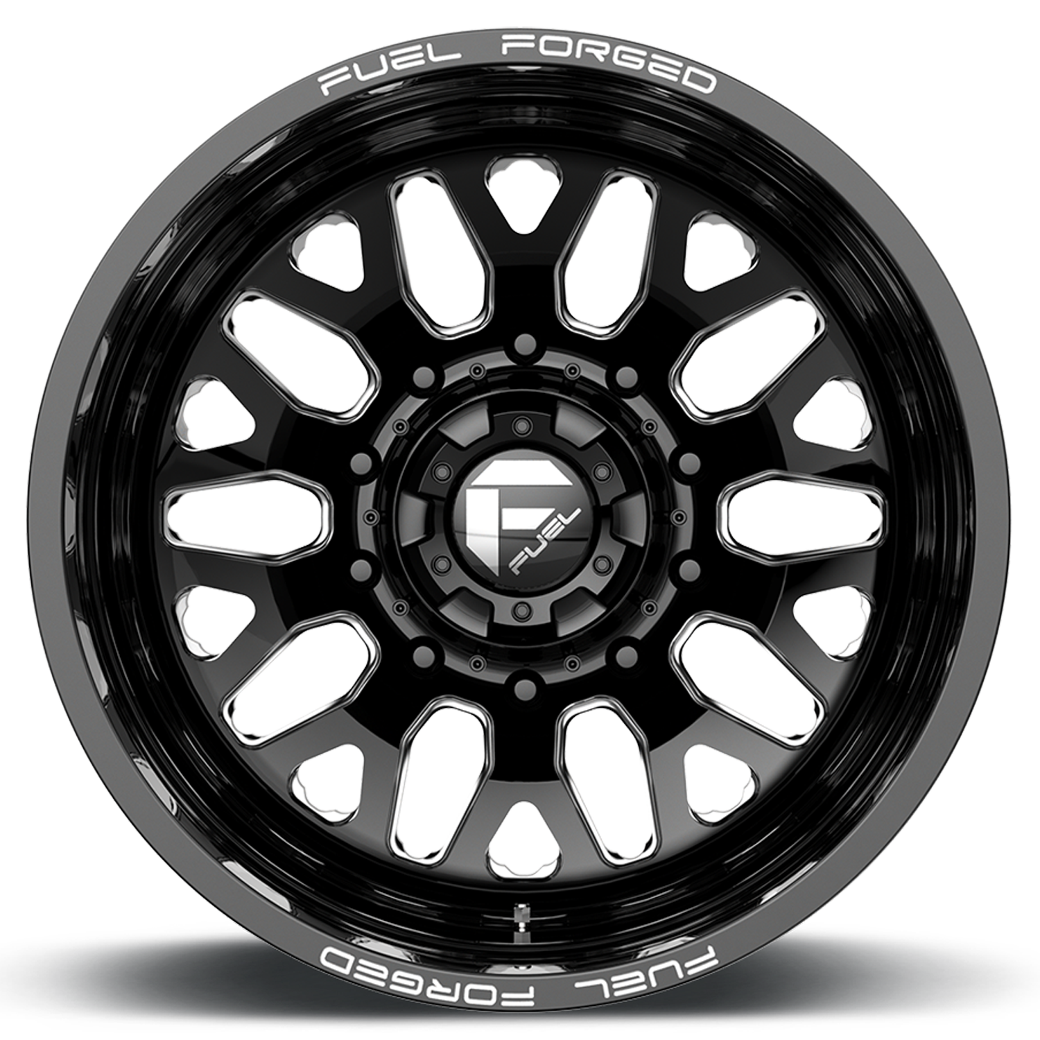 Dually Wheels 24X8.25 FF19D Dually DE19 BK 8 On 210 Gloss Black Milled 154.3 Bore -246 Offset Outer Dually Fuel Off Road Wheels
