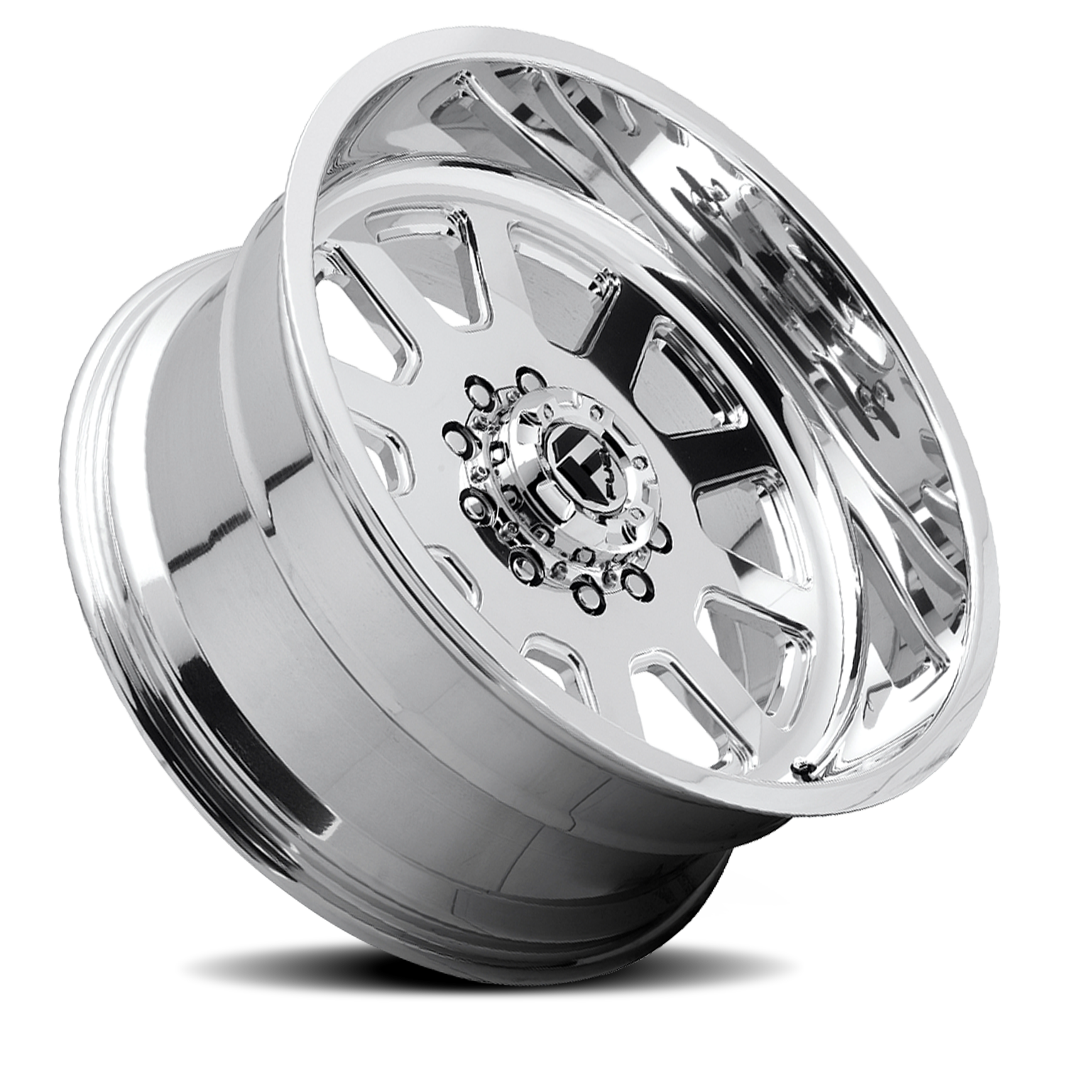 Dually Wheels 22X12 FF09D Dually DE09 Super Single PO 8 On 180 Polished 124.3 Bore -50 Offset Front Dually Fuel Off Road Wheels