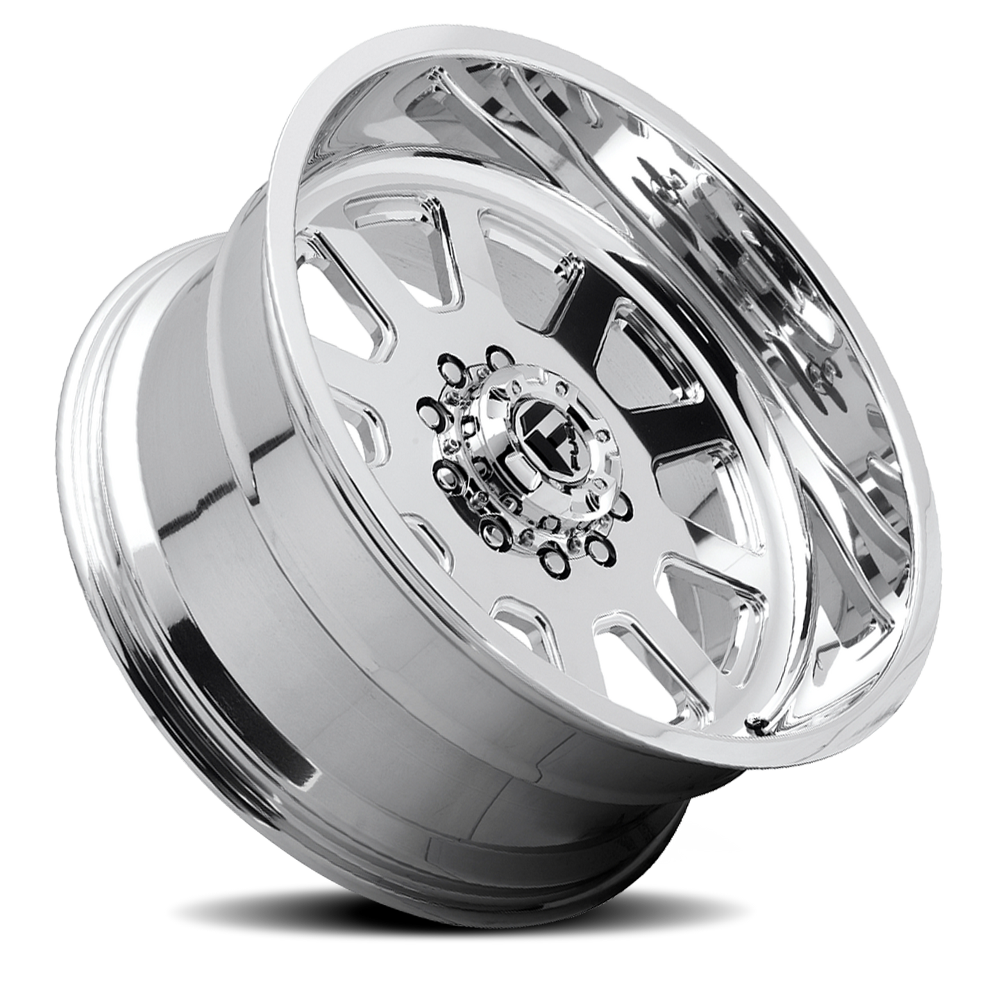 Dually Wheels 24X12 FF09D Dually DE09 Super Single PO 8 On 165.1 Polished 121.5 Bore -50 Offset Front Dually Fuel Off Road Wheels