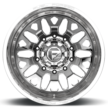 Dually Wheels 24X8.25 FF19D Dually DE19 PO 8 On 165.1 Polished 121.7 Bore -240 Offset Outer Dually Fuel Off Road Wheels
