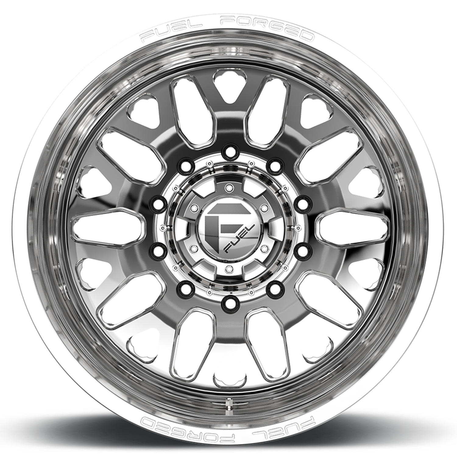 Dually Wheels 24X8.25 FF19D Dually DE19 PO 8 On 165.1 Polished 121.7 Bore -265 Offset Outer Dually Fuel Off Road Wheels