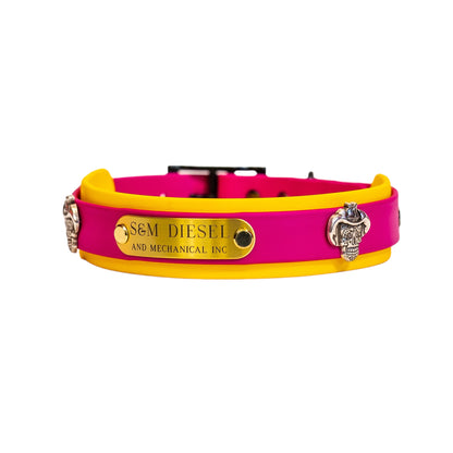 S&M Diesel Biothane Dog Collar- 19 color options avail